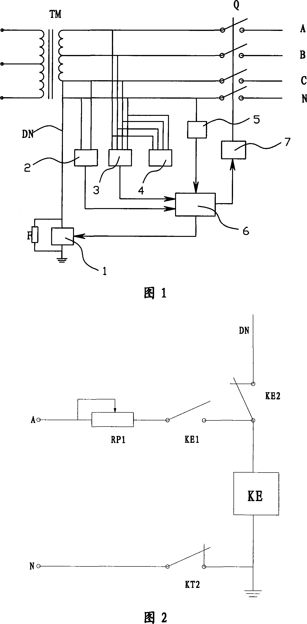 Control device for residual current of low-voltage power grid