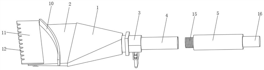 Cleaning shovel knife based on single-head double-blade shaping and cutting limitation