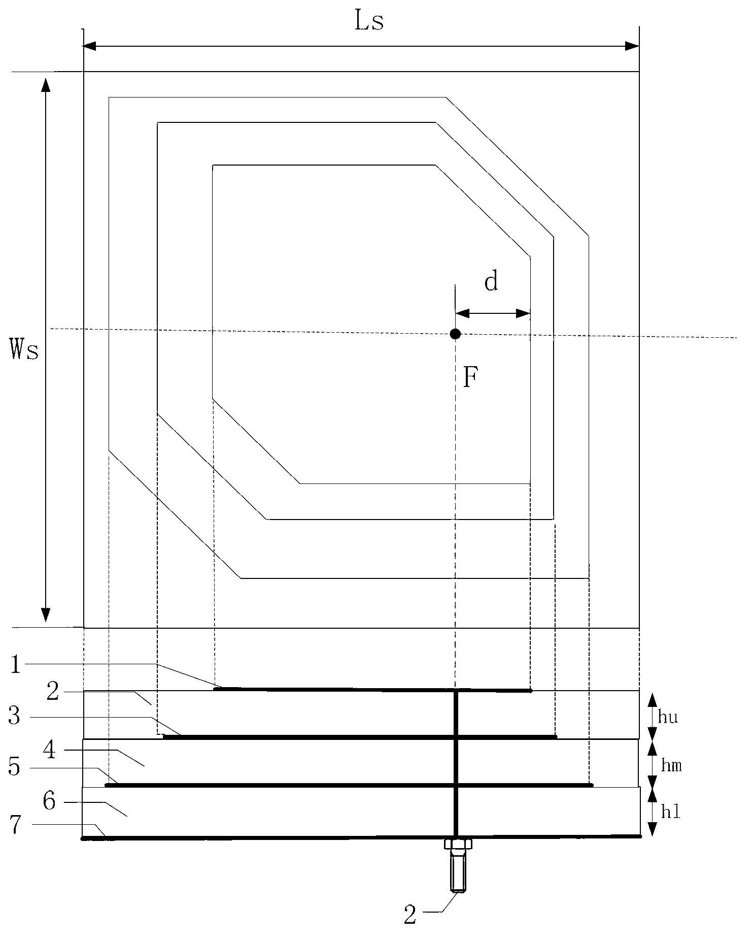 Multi-frequency circularly polarized stacked micro-strip antenna