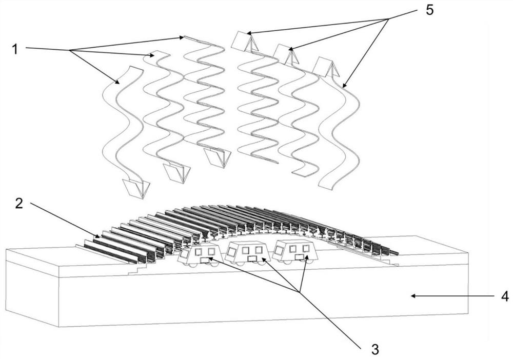 Time-domain broadband acoustic carpet type invisible garment and manufacturing method