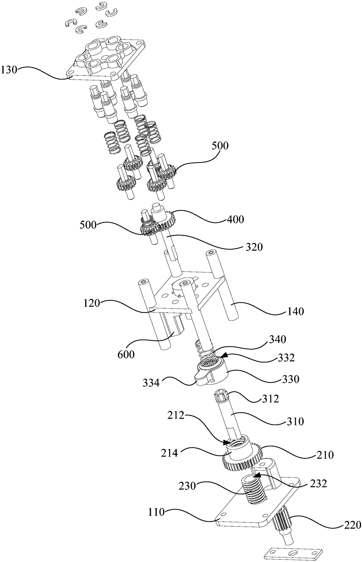 Base station antenna, electric downward inclination transmission device and switching mechanism