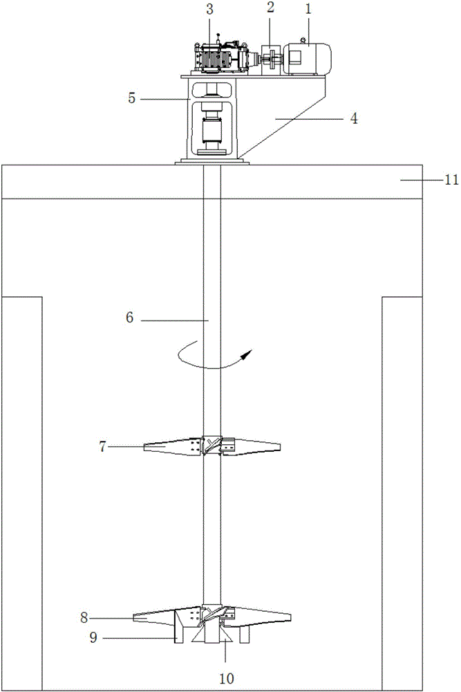 Gas-liquid-solid stirring device