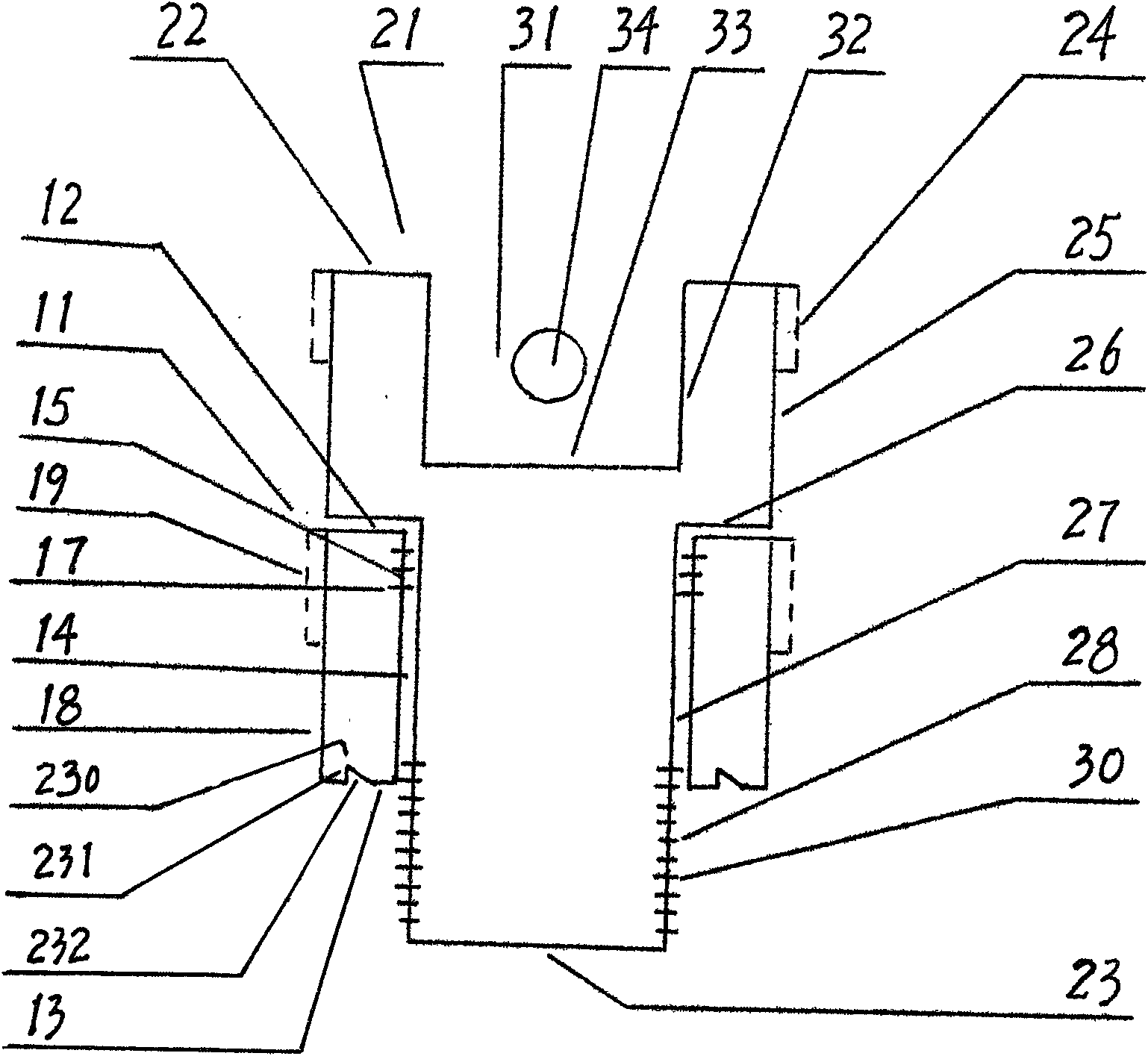 Movable sleeve for assembling and disassembling screw with two different threads and bumpy surface on screw top