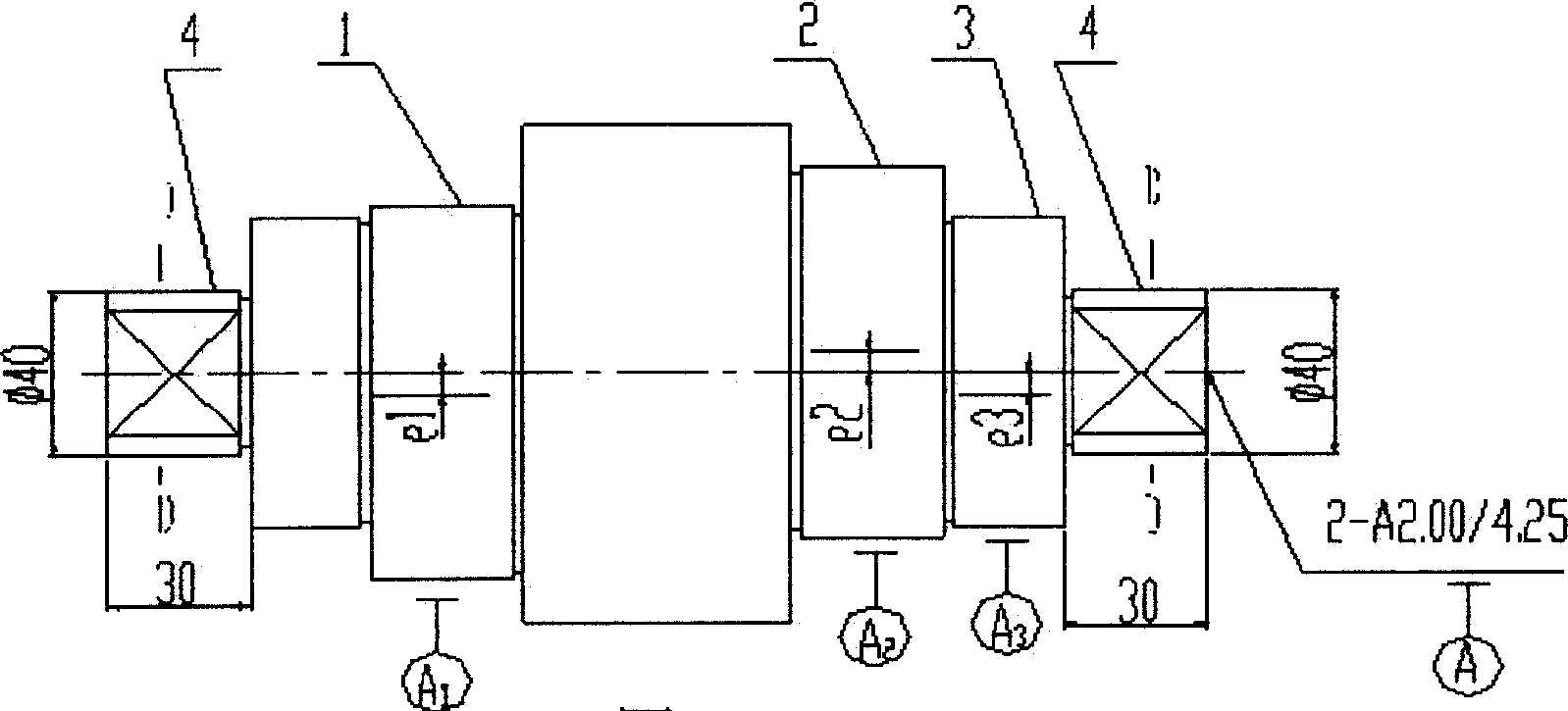 Process method of small eccentricity multi-eccentric and bidirectionally eccentric axle