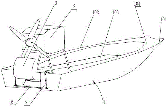 Air-propelled amphibious tidal land ship