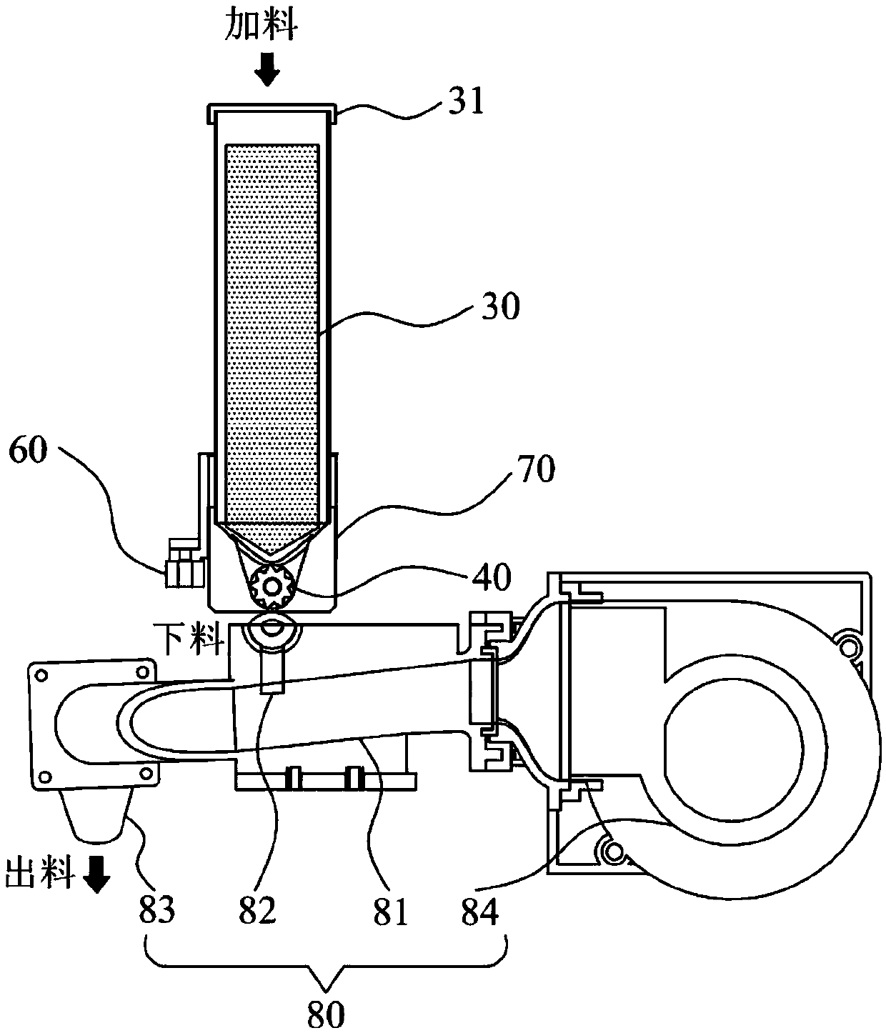 Feeding device and cooking robot