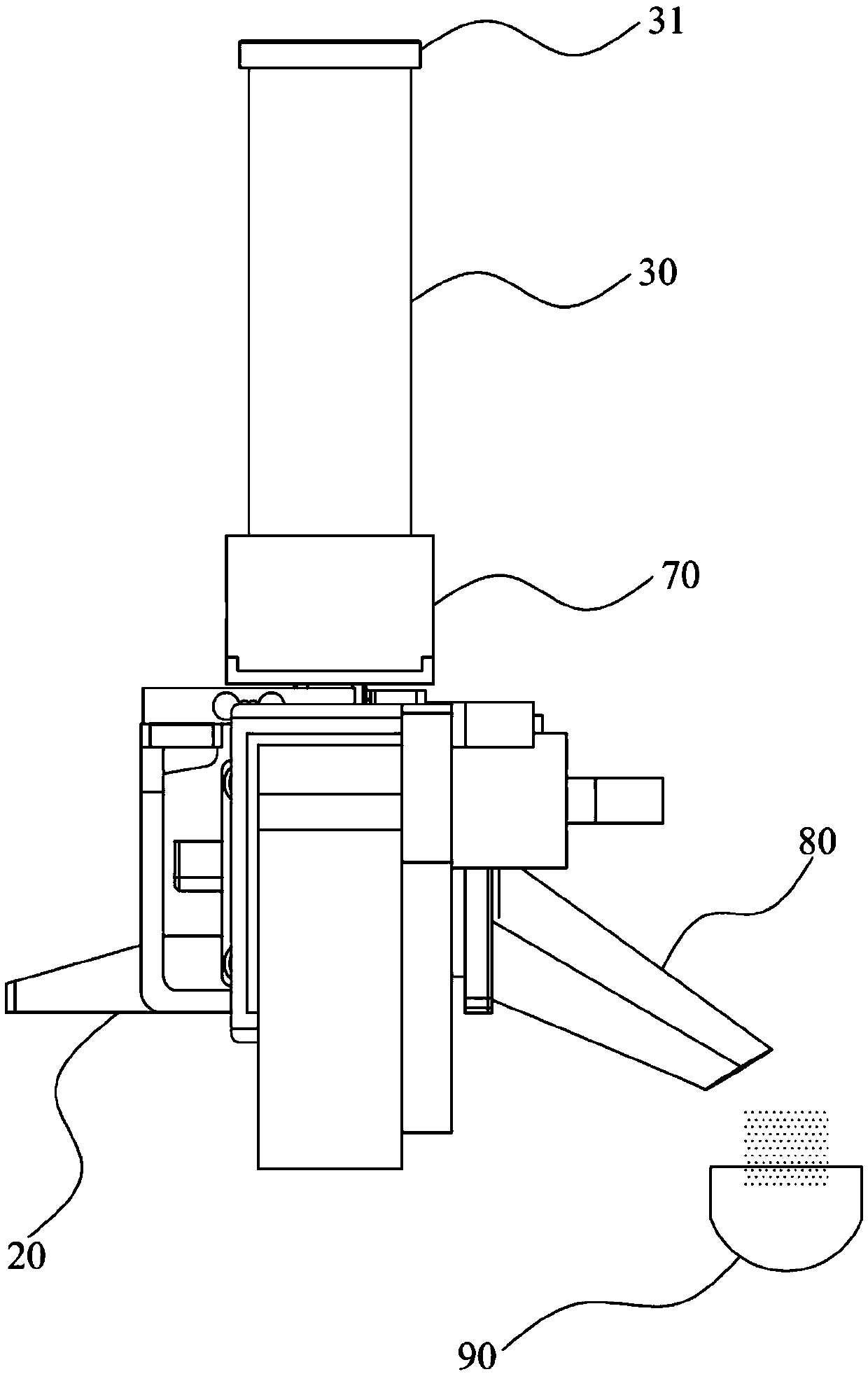 Feeding device and cooking robot