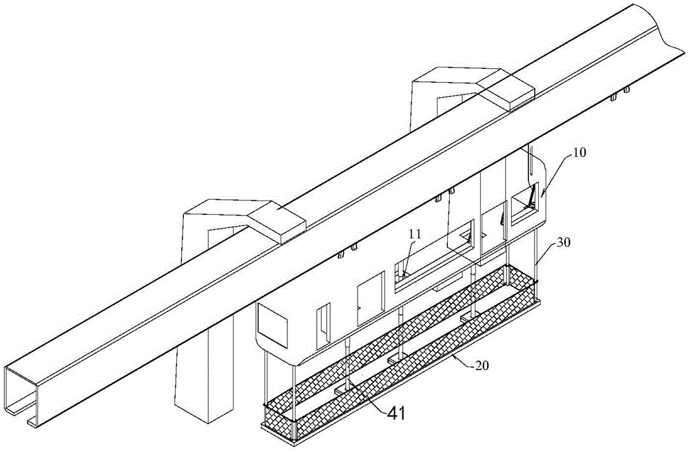 Passenger emergency evacuation system of suspension-type monorail transit train