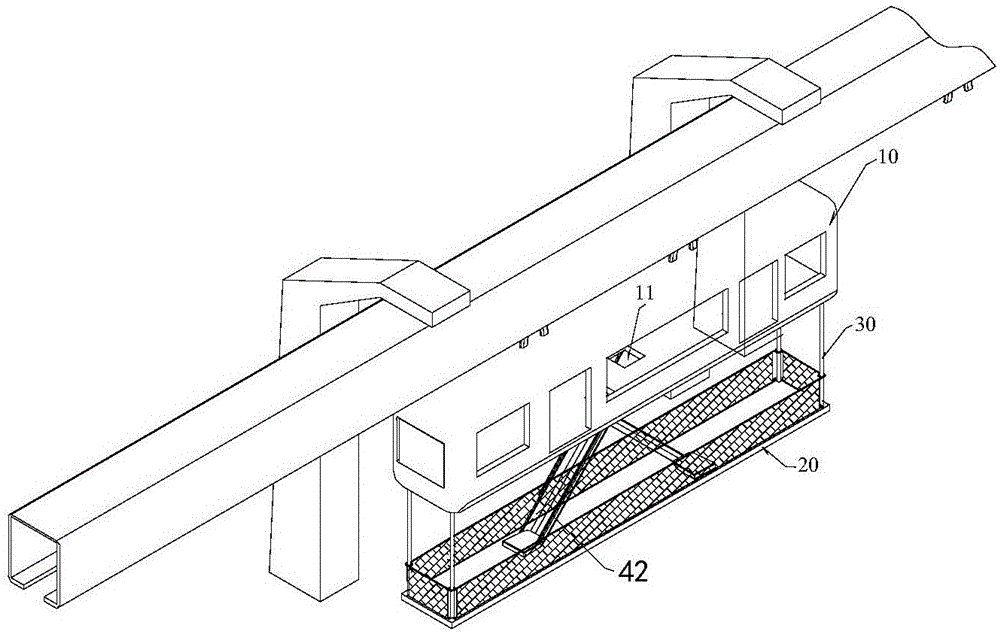 Passenger emergency evacuation system of suspension-type monorail transit train