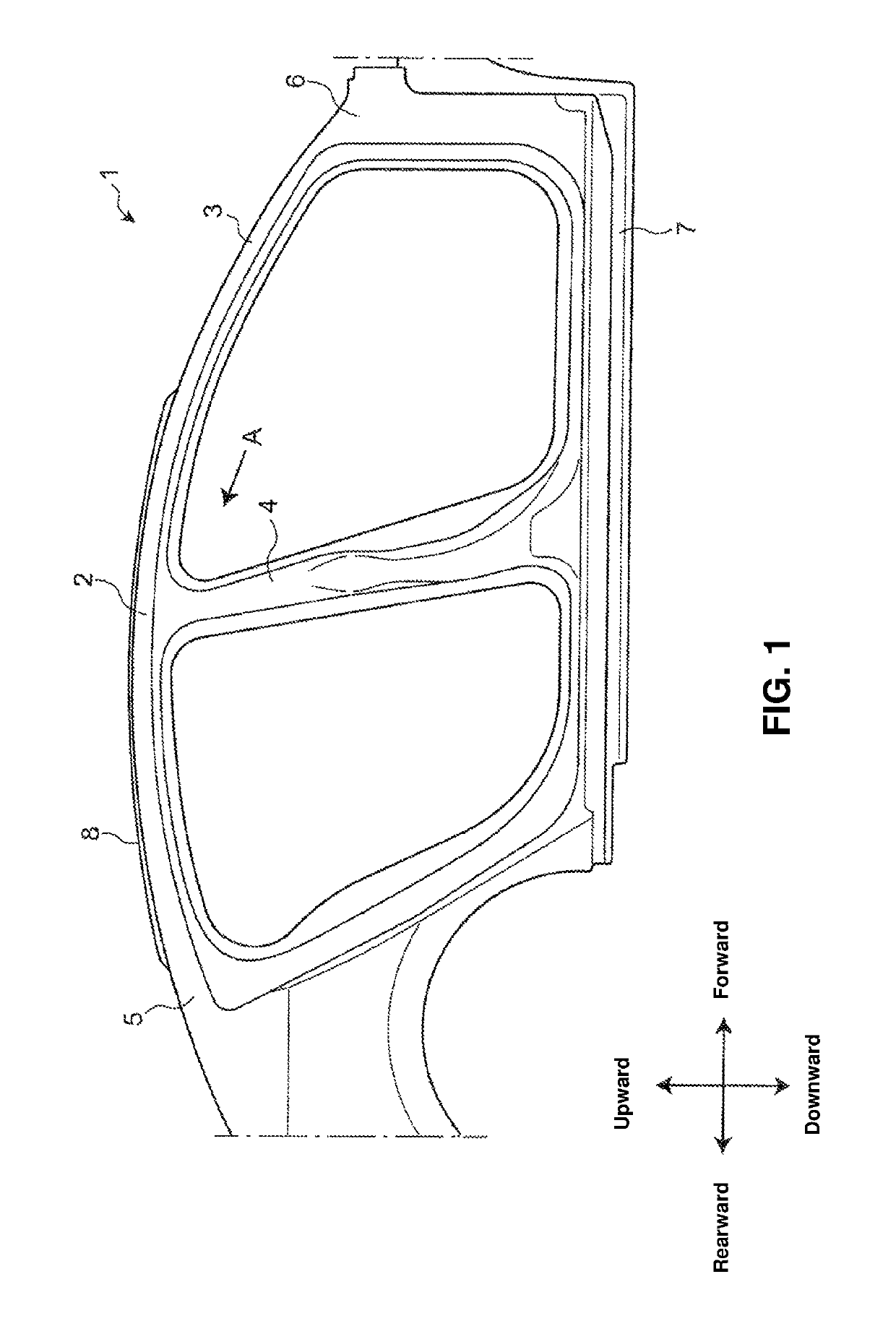 Upper vehicle-body structure of vehicle