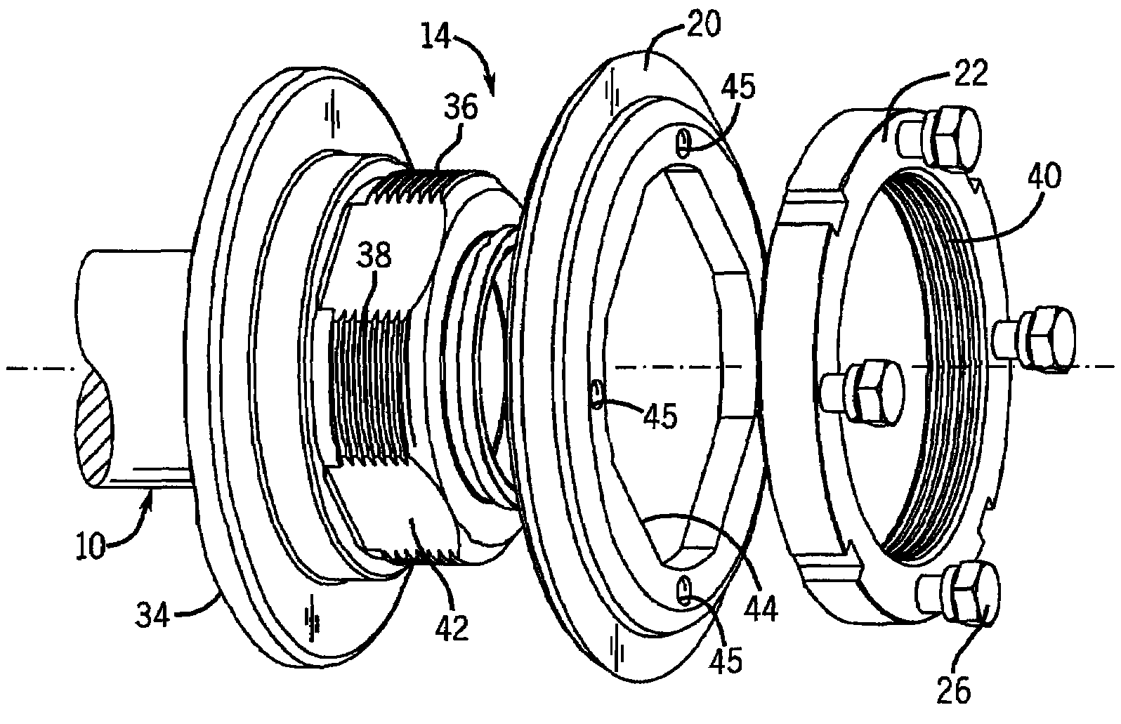 Flexible shaft coupling system with antirotational features