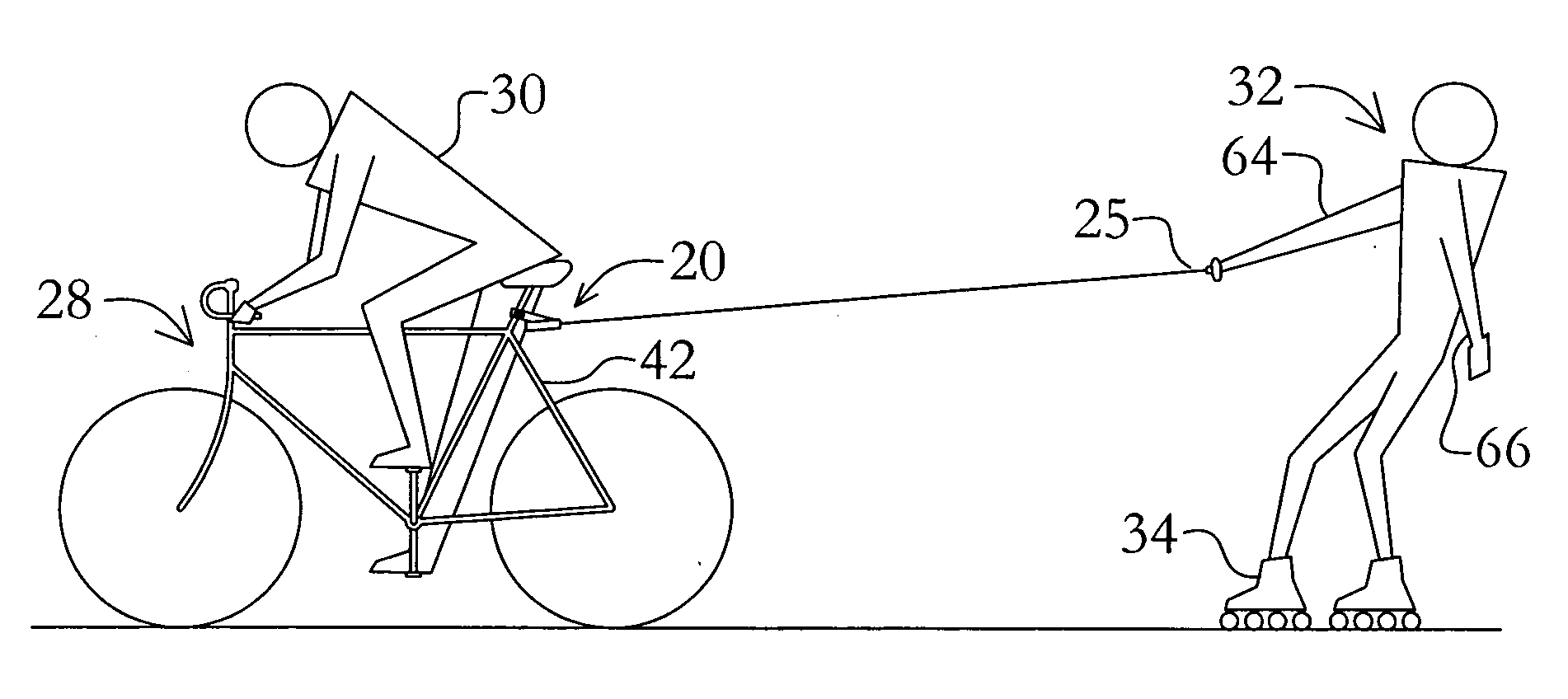 Bicycle tow device for skater