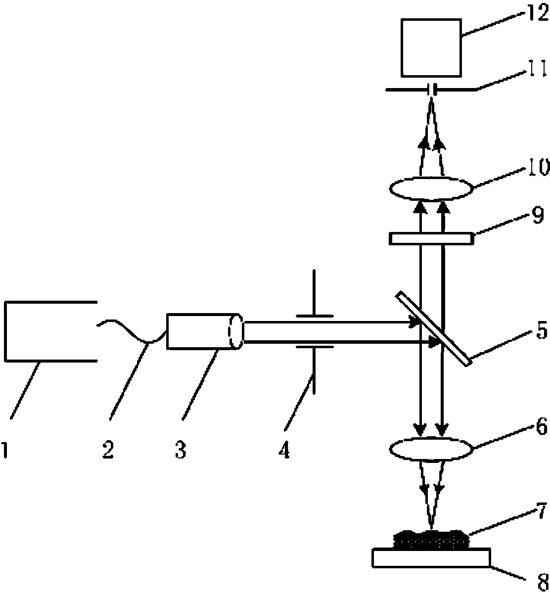 Smooth large-curvature sample measurement device and method based on fluorescent confocal microscopy