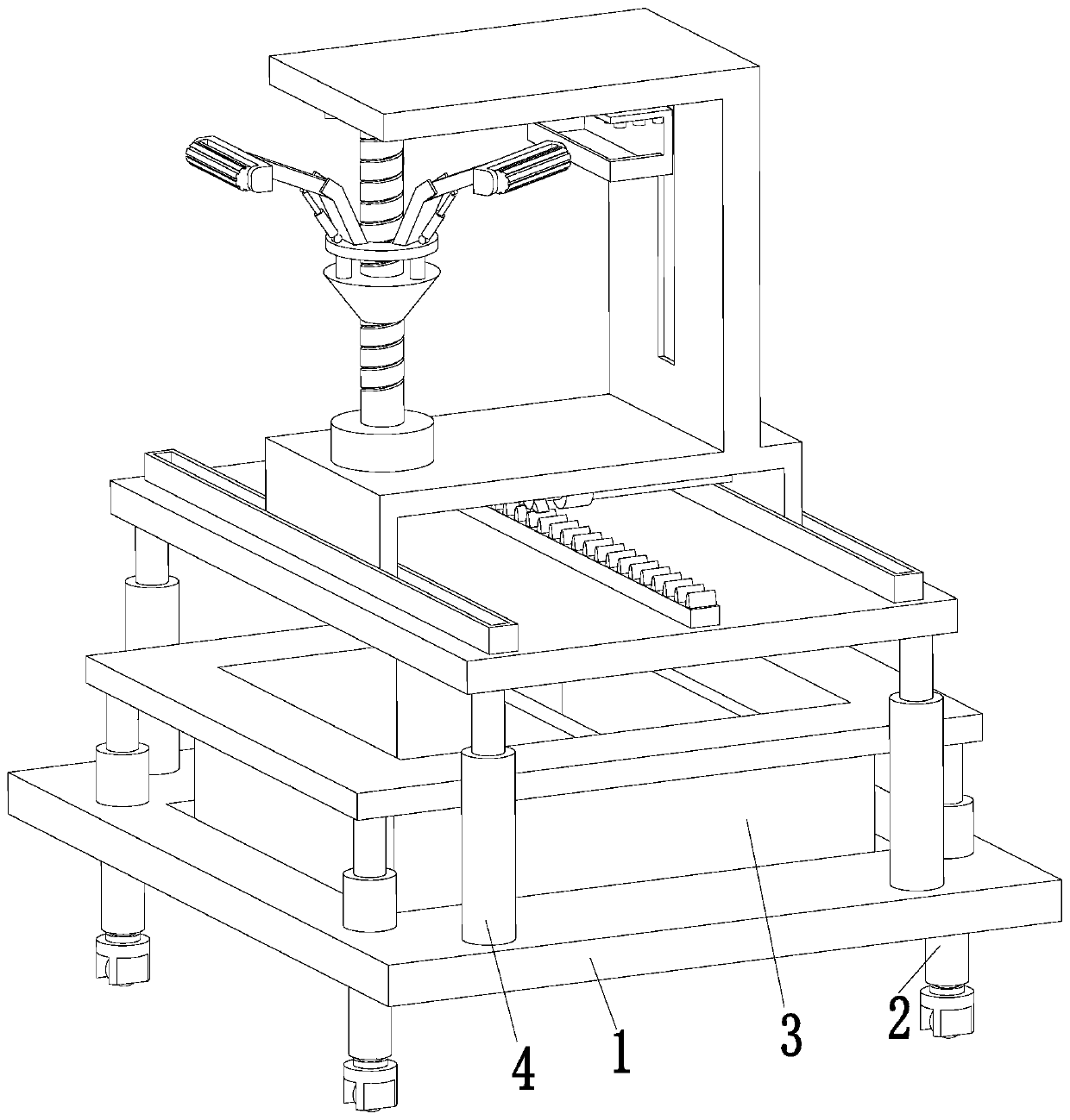 Cleaning and disinfecting device for inside of hyperbaric oxygen chamber