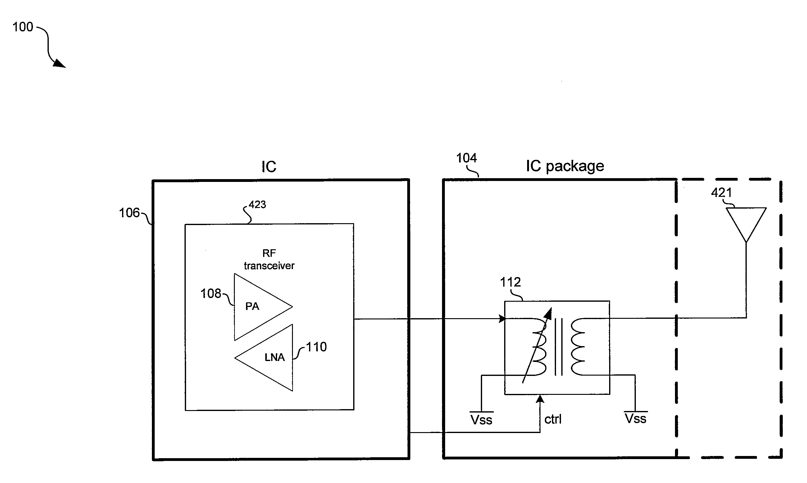 Method and system for a transformer in an integrated circuit package