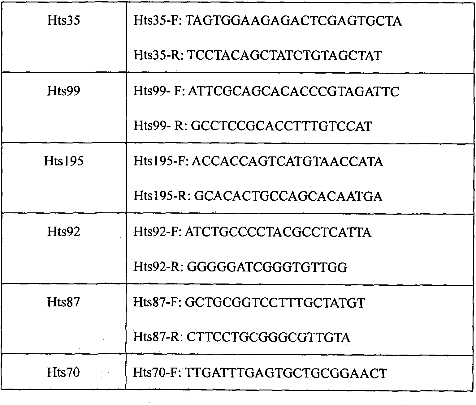 Hyla tsinlingensis microsatellite sites, primers for microsatellite sites and application of microsatellite sites and primers