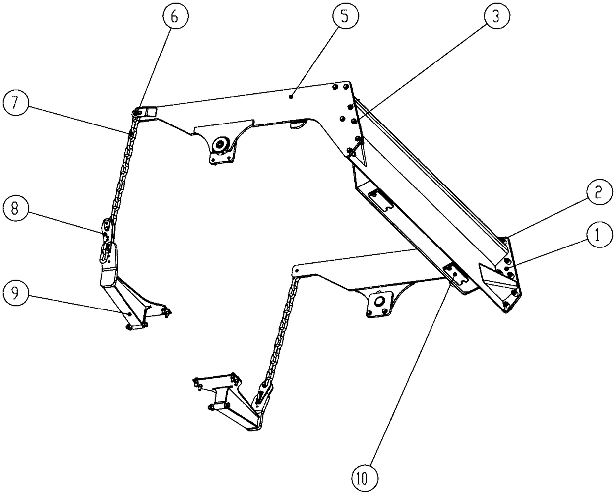 Cargo compartment rear baffle of dump truck