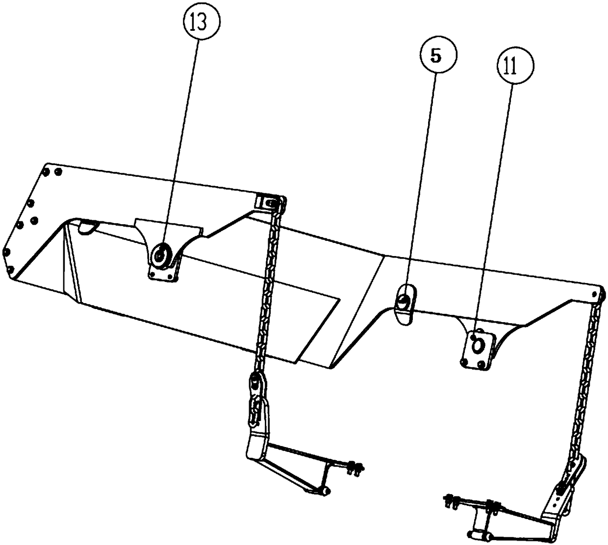 Cargo compartment rear baffle of dump truck