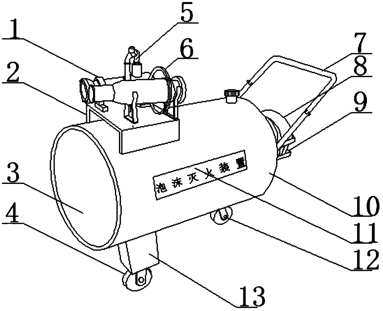 Fire foam fire extinguishing device for firefighting convenient to move