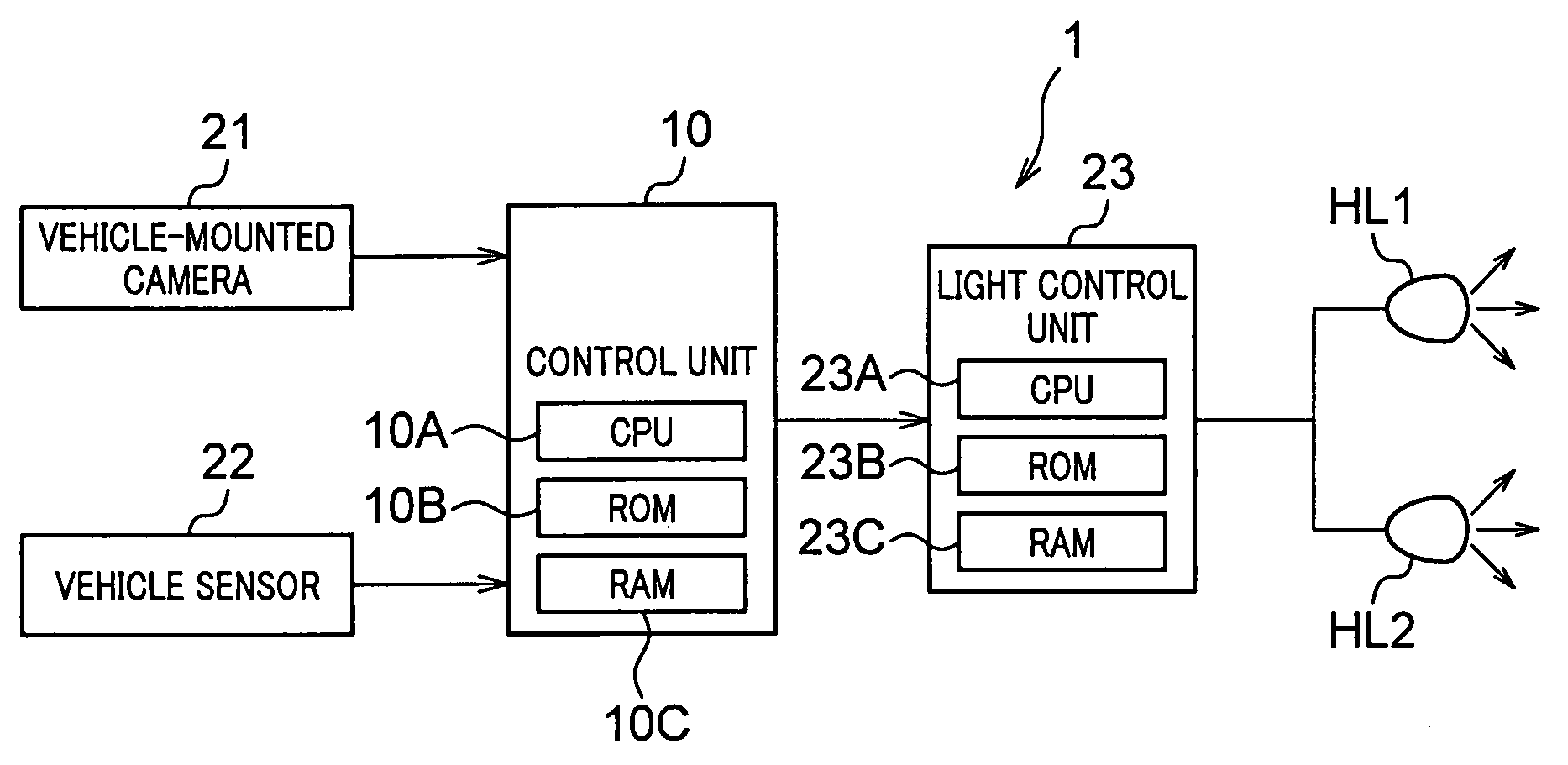 Apparatus and method for detecting vehicles by identifying light spots from captured images