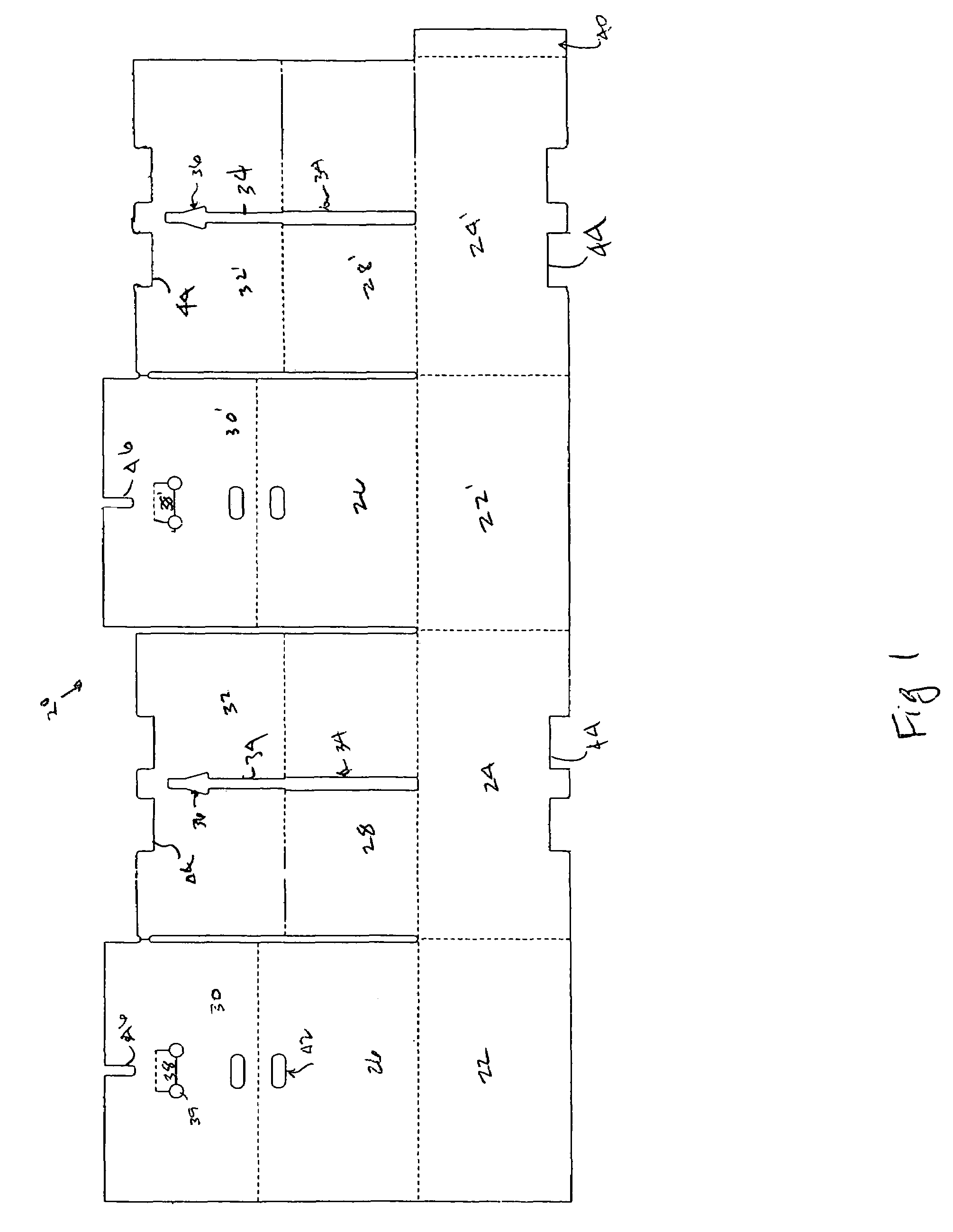 Single piece bulk bin blank and container