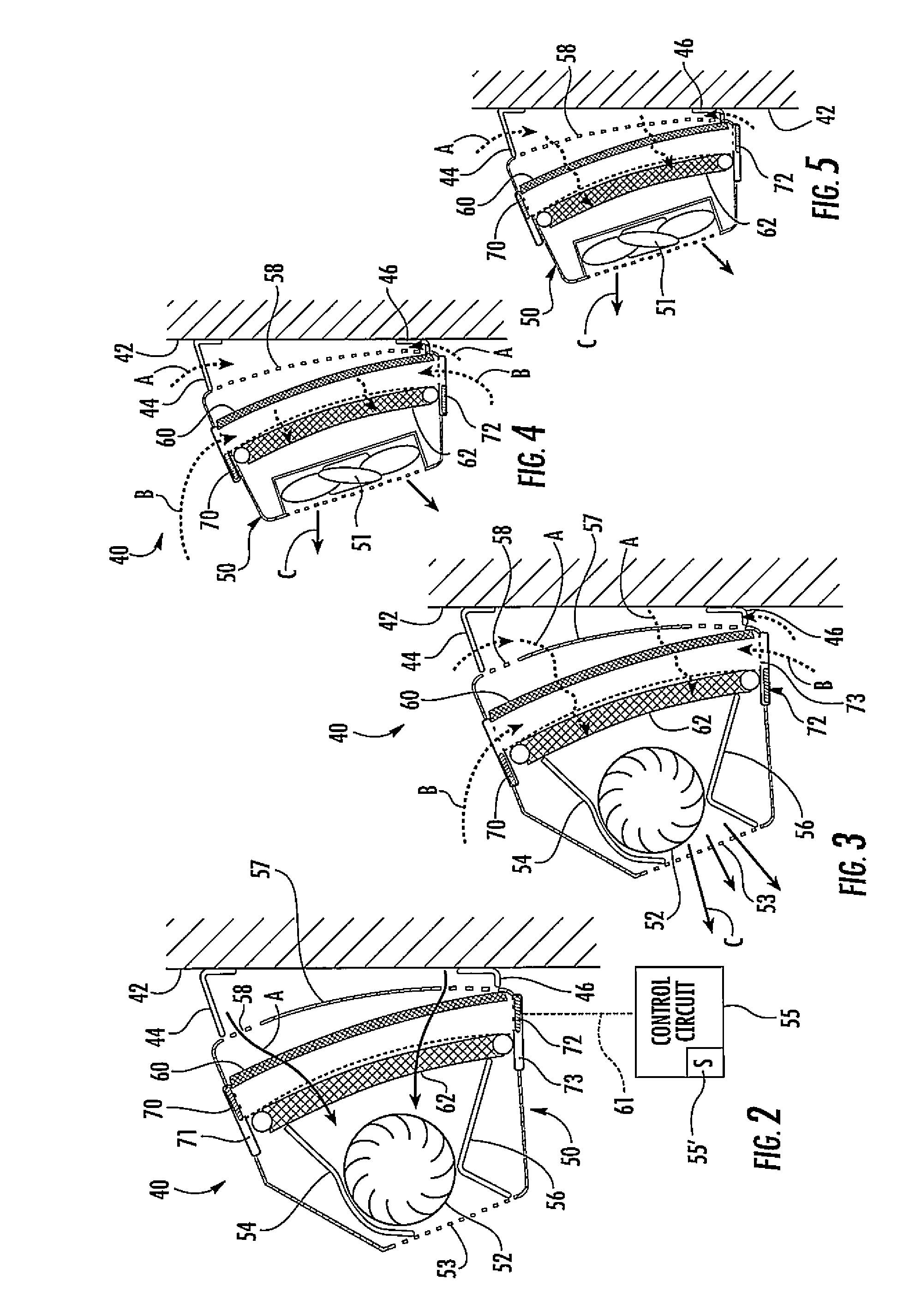 Air conditioner with selective filtering for air purification