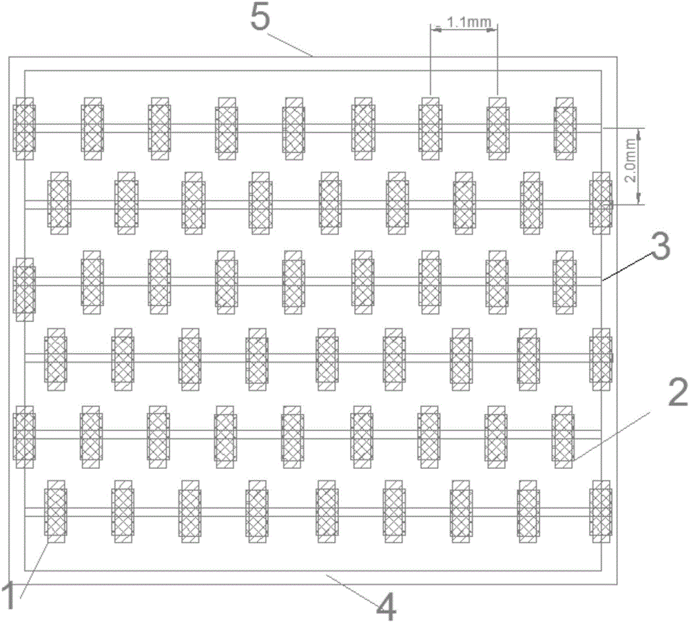 Solar cell front electrode with combination of points and lines and preparation method