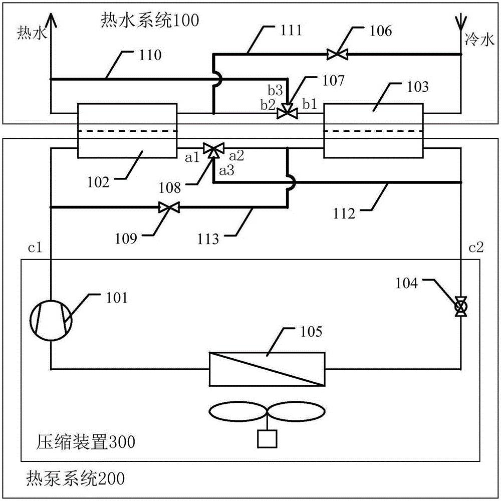 Heat pump hot water system and control method thereof