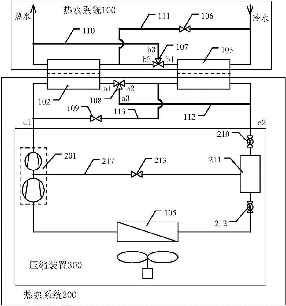 Heat pump hot water system and control method thereof