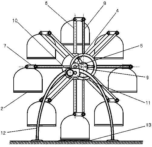 Double radial disc type anti-wind solid garage