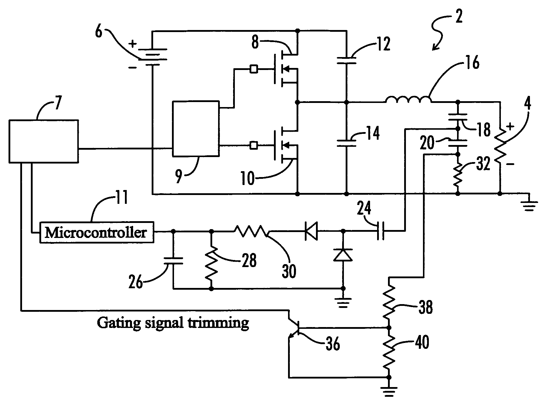 Electronic ballast with open circuit voltage control and cable compensation