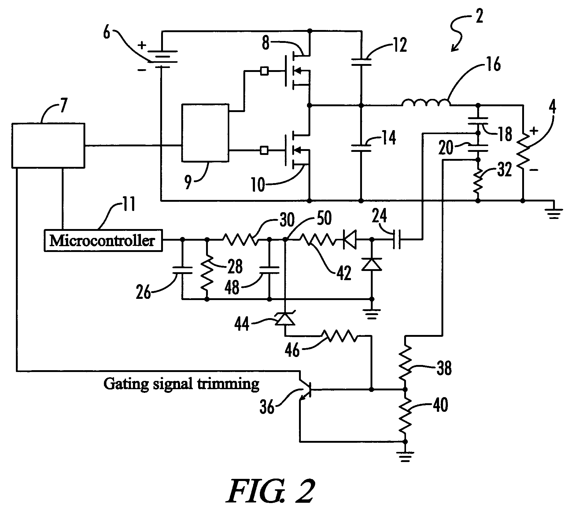 Electronic ballast with open circuit voltage control and cable compensation