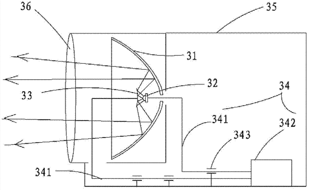 Light projection device and video camera comprising light projection device