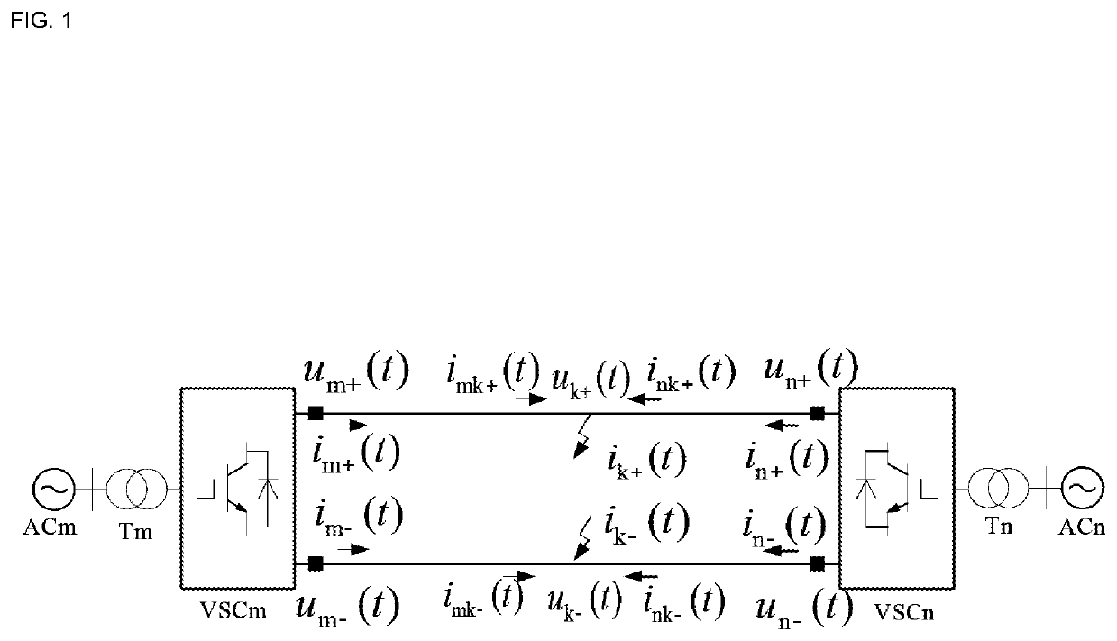 Time domain calculation method of voltage traveling-wave differential protection for vsc-hvdc transmission lines