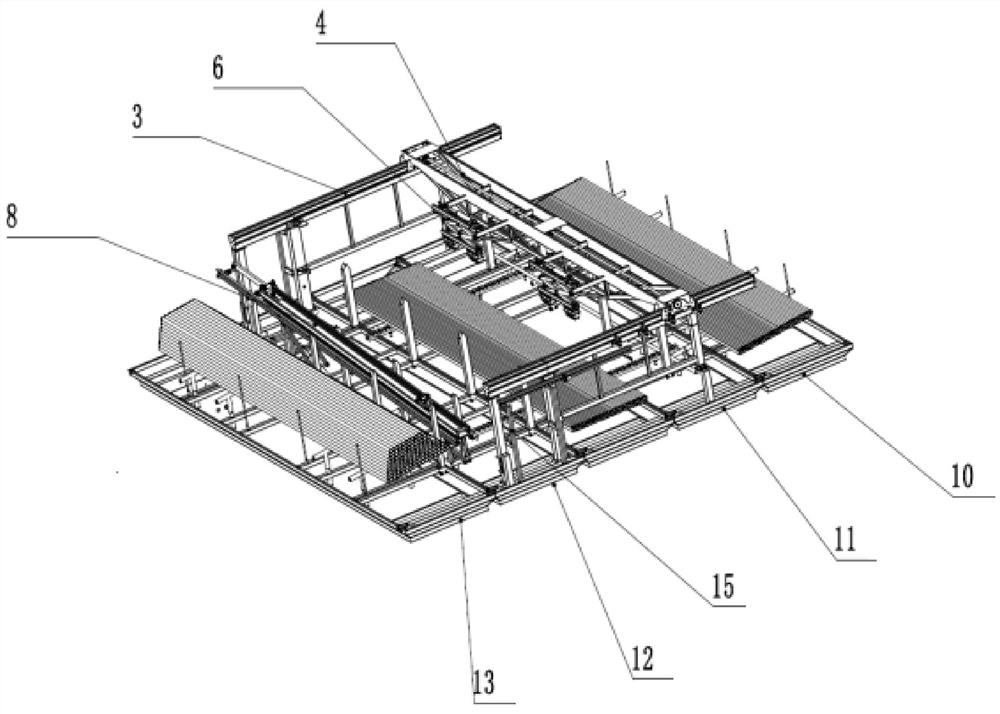 Cofferdam type pipe rod conveying and discharging device