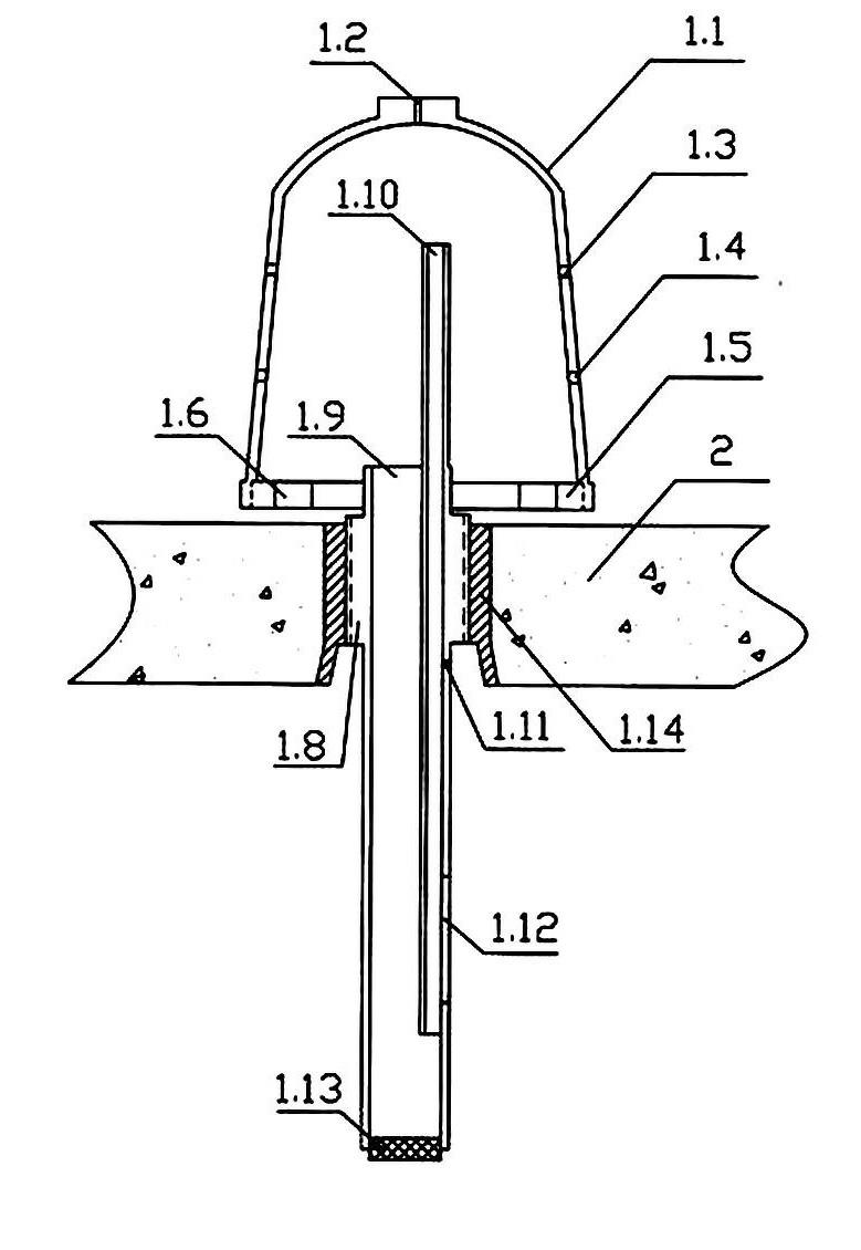 Independent filter head for stable-pressure water distribution and gas distribution of air cushion layer and application method thereof