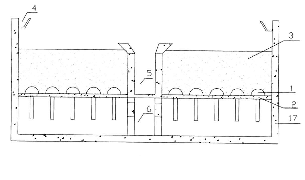 Independent filter head for stable-pressure water distribution and gas distribution of air cushion layer and application method thereof