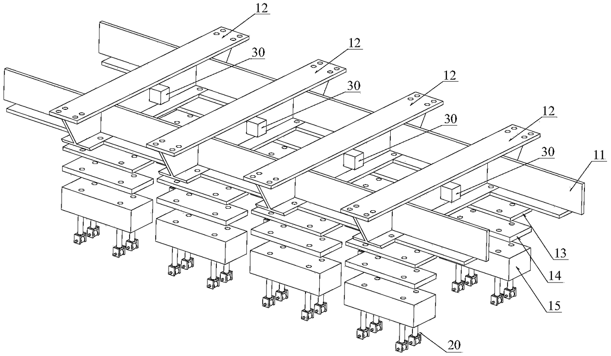 Vibration attenuation type magnetic levitation system track expansion adjusting structure