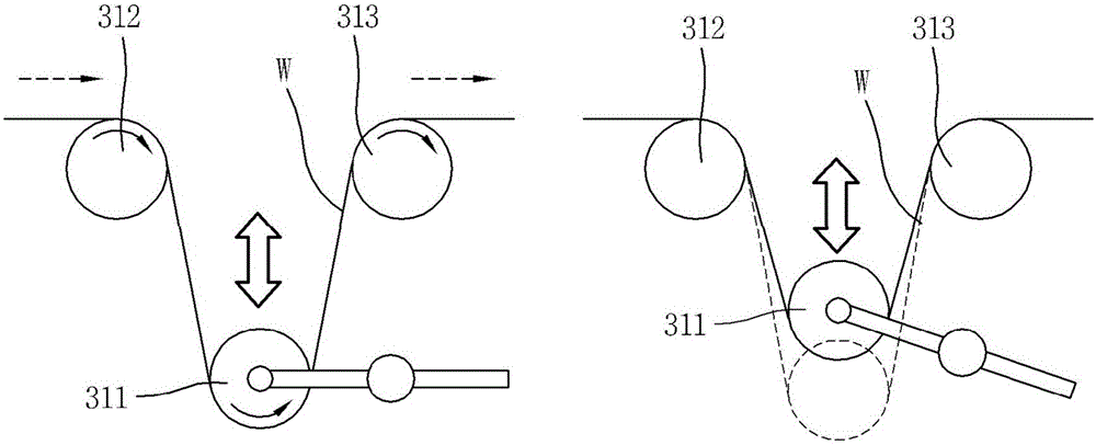 Tension control device and continuous web processing method using same