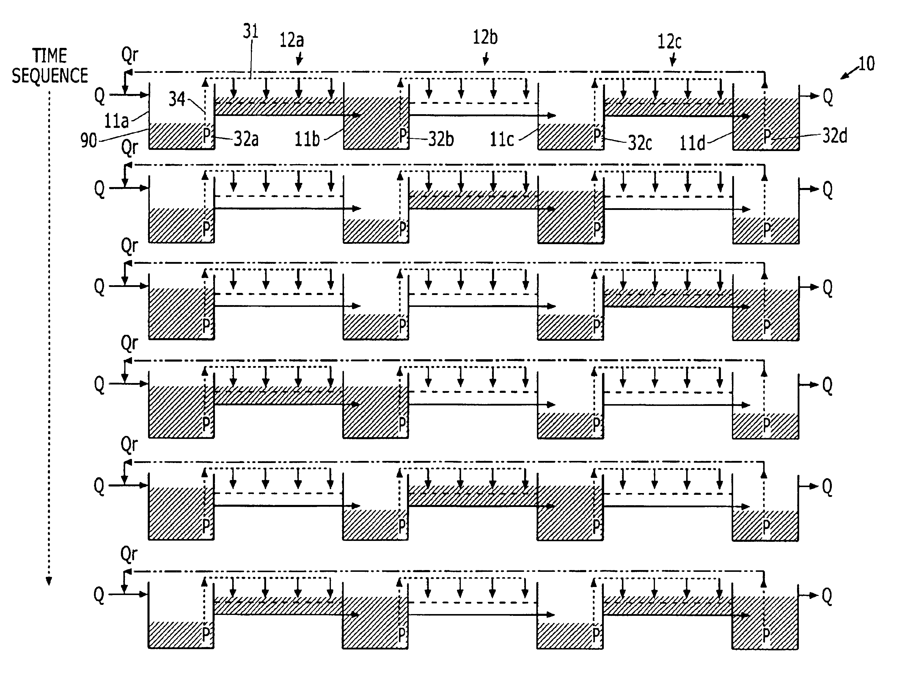 Tidal vertical flow wastewater treatment system and method