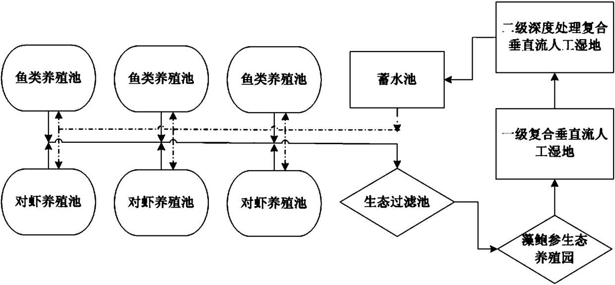 Fish, prawn, algae, abalone and sea cucumber circulating water ecological comprehensive breeding system