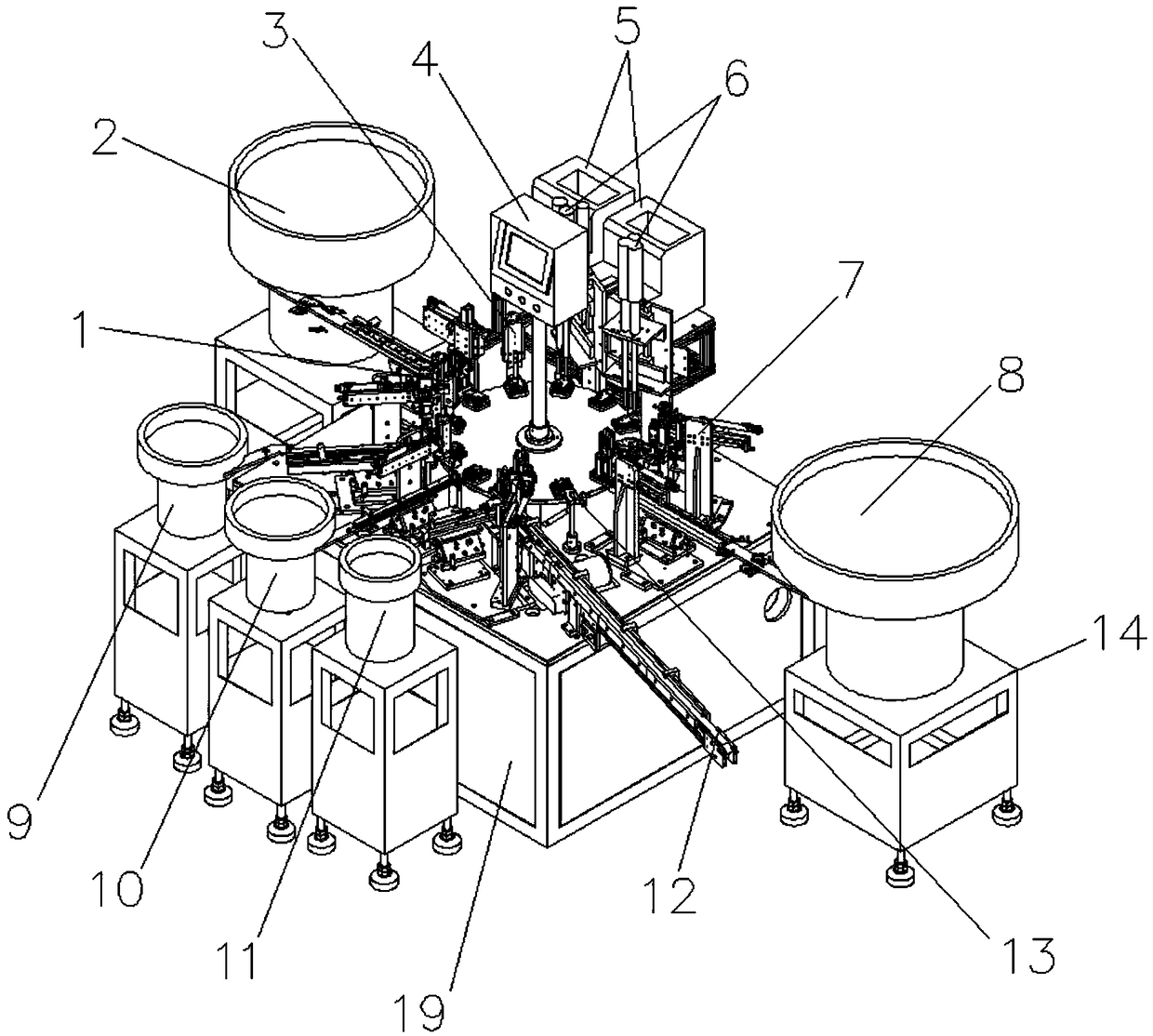 Electric gearbox automatic assembly machine capable of turning to lock screw