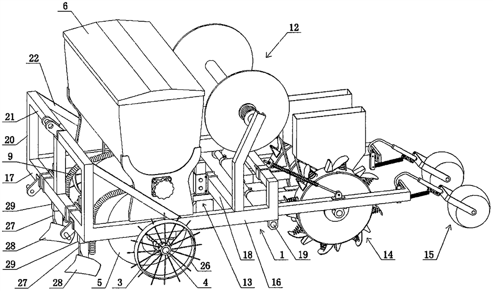 Shallow-buried drip irrigation furrow seeder