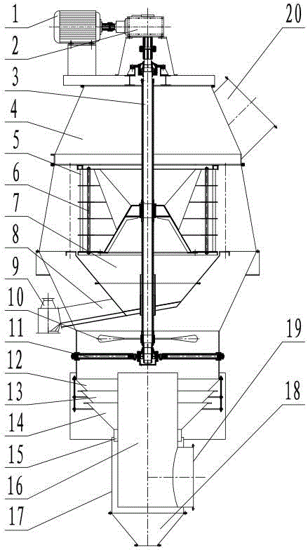 High-dispersibility vortex powder selecting machine