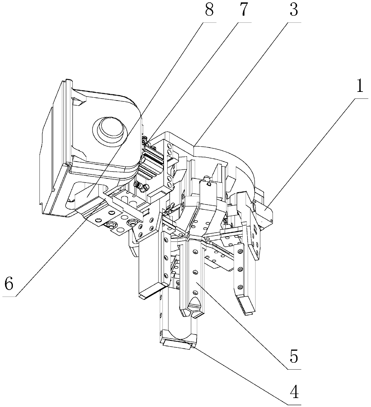 Bogie bolster spring and wedge disassembling detection robot system