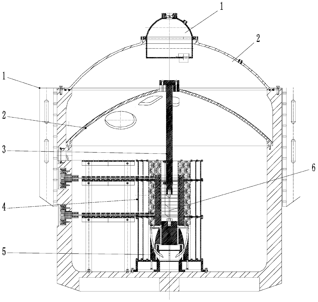 Material performance testing system under fixed multi-field coupling action in supergravity environment