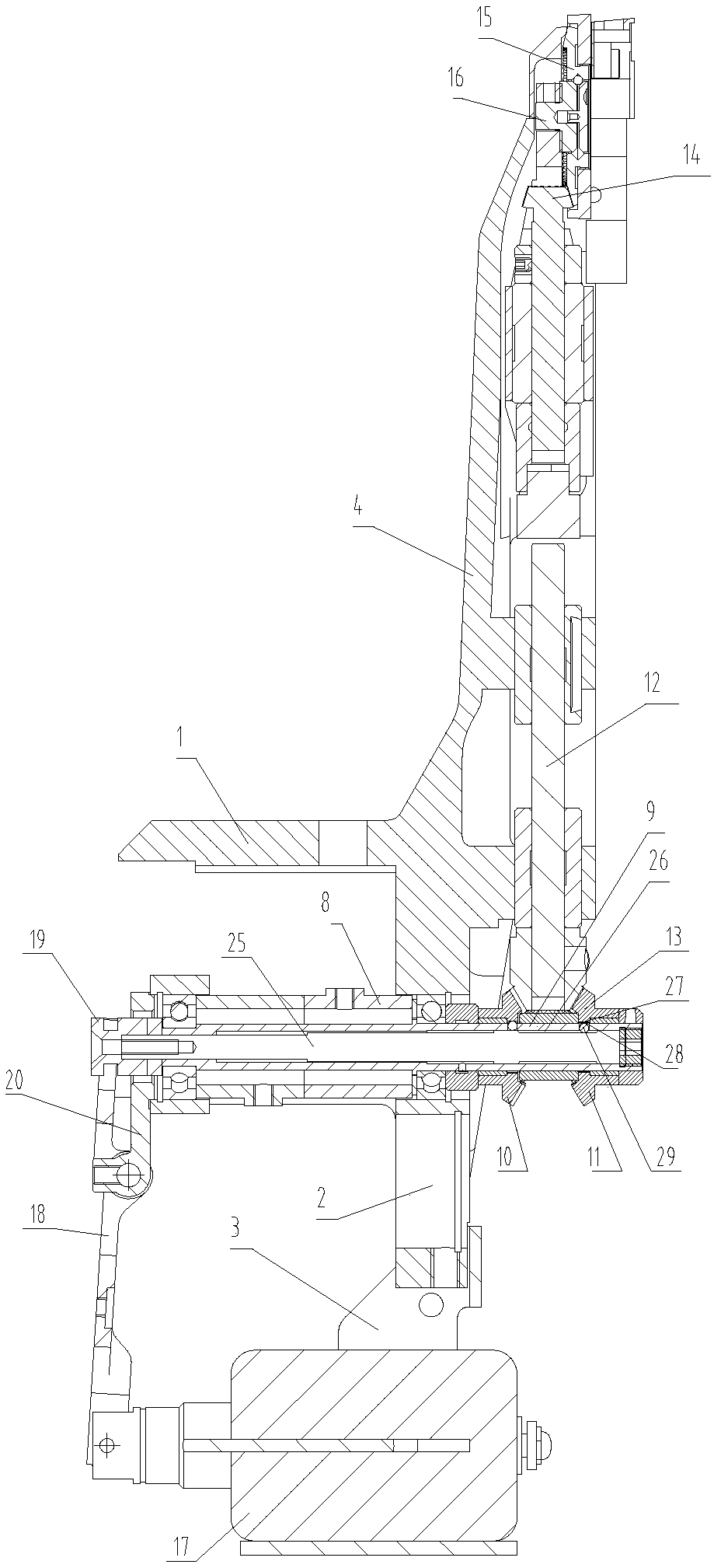 Backstitching mechanism below sewing machine