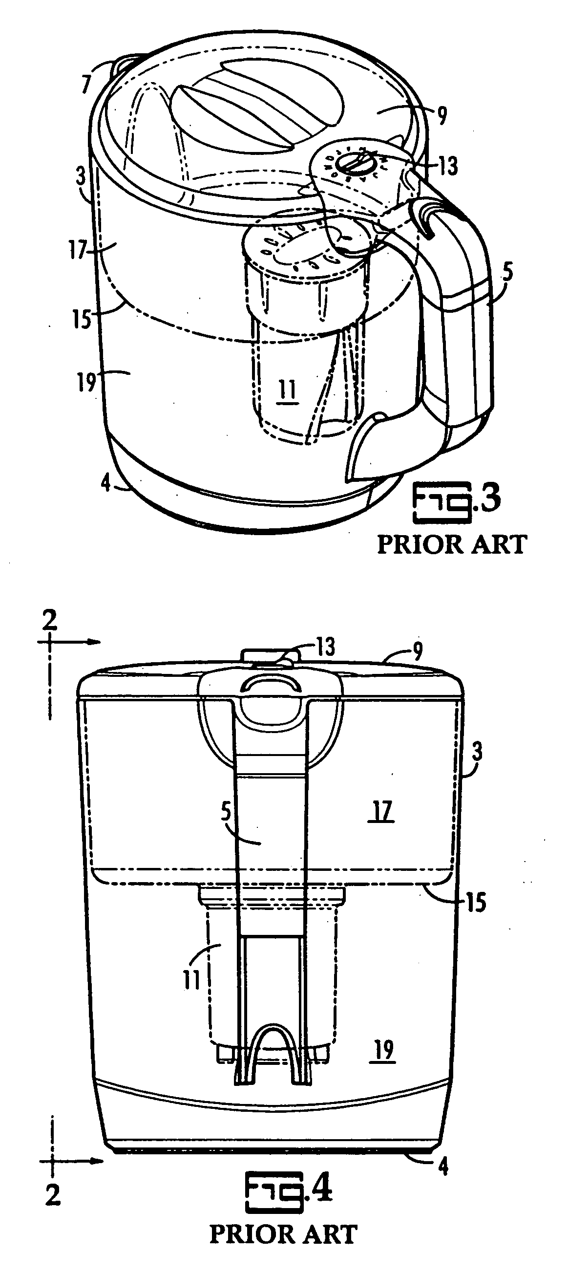 Multiple cartridge carafe filtration