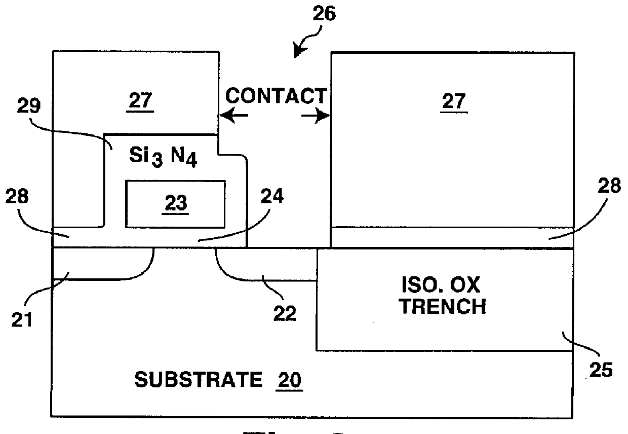 Self-aligned contact process using low density/low k dielectric