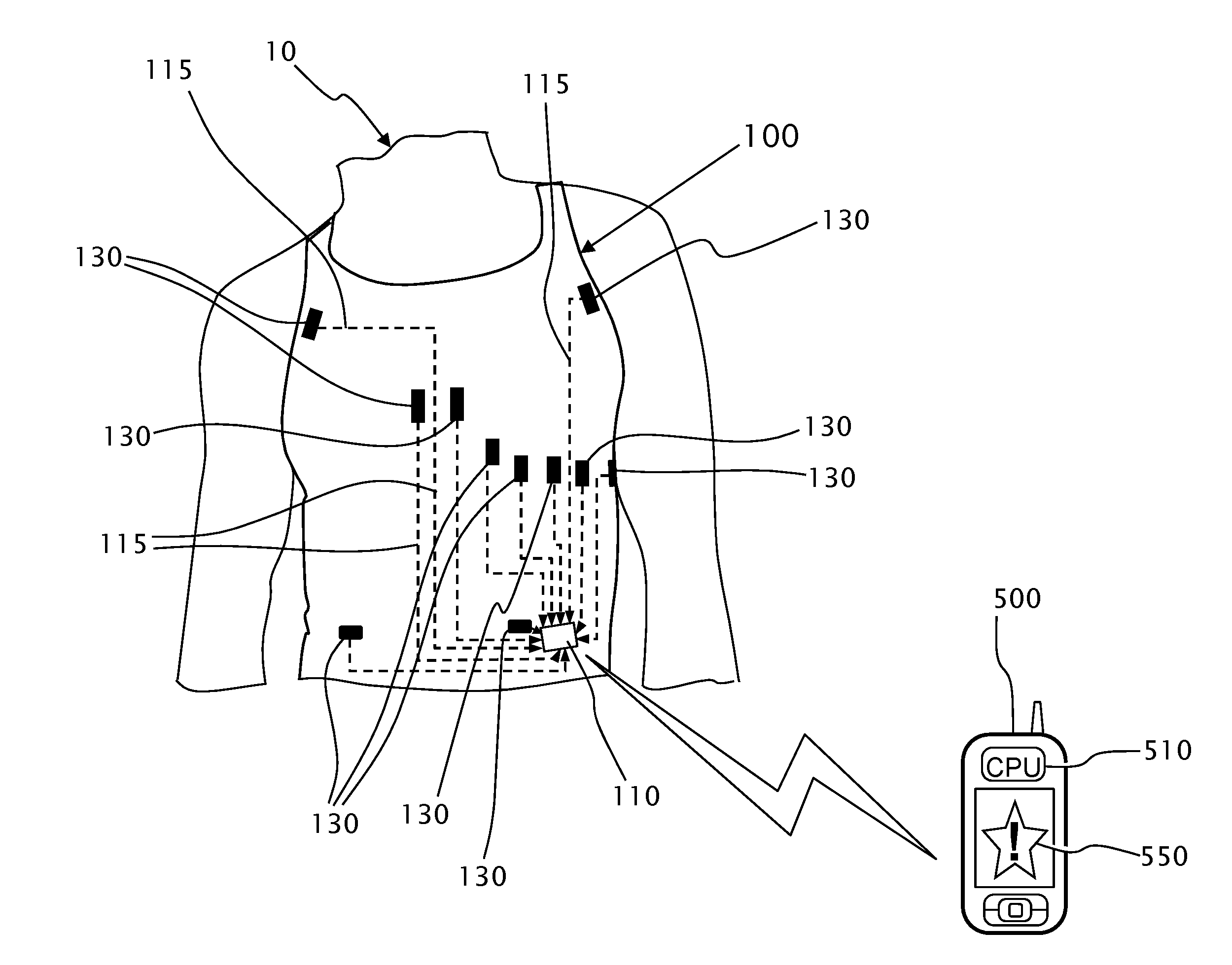 Independent wearable health monitoring system, adapted to interface with a treatment device